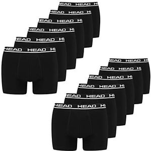 HEAD Basic boxershort voor heren, katoen, stretch, verpakking van 12 stuks, zwart, XL