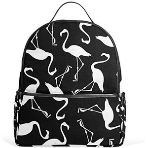 Mijn dagelijkse Flamingo zwarte rugzak voor jongens meisjes school boekentas