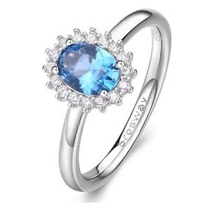 Brosway FANCY women's ring 925 silver with white and blue zircons FFB70E size. 20