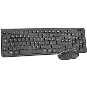Rii RK200 Combo Draadloze Muis en Toetsenbord Bluetooth voor Android/Windows/Mac/Linux en andere apparaten met USB-QWERTY Spaans, Kleur Zwart