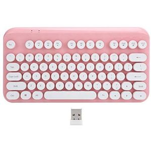 Punk draadloos toetsenbord, 2.4G, 75 toetsen, ergonomisch, toetsenbord, computeraccessoire, voor thuis, op kantoor(roze)