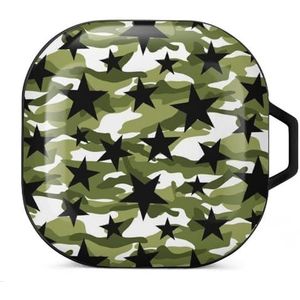 Ster- en camouflagepatroon oordopjes hoesje compatibel met Samsung hard shell beschermhoes zwart-stijl