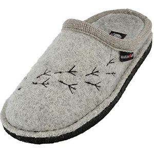 HAFLINGER Walkstoff pantoffels met dierenmotief, uniseks, Geraumeld steen 84, 36 EU