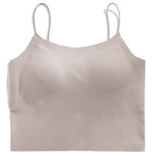 ZEKATOP Traceless en mooi rugbeha-ondergoed for dames zonder stalen ring en borstkussen als basis, gecombineerd met een hemdje (Color : A, Size : M)
