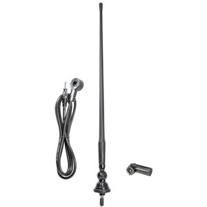 tomzz Audio 1000-001-1 Zeer flexibele universele rubberen antenne am/fm (ukw), ca. 1,3 m kabel, din+iso antenneaansluiting