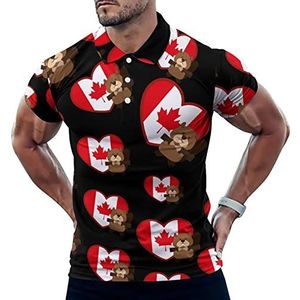 Canada Hart Marmot Casual Poloshirts Voor Mannen Slim Fit Korte Mouw T-shirt Sneldrogende Golf Tops Tees 3XL