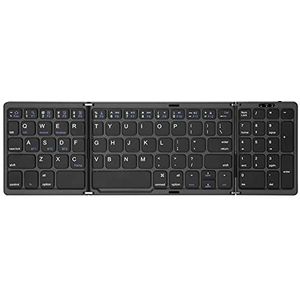 Draagbaar opvouwbaar Bluetooth-toetsenbord met drie toetsen voor iOS Android Windows IPad tablet met numeriek toetsenblok (zwart)