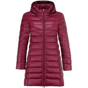 Dames Lange Winterjas, Warme Donsjas, Dikke Jas, Dames Outdoorjas(Burgundy,5XL)