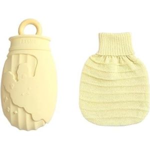 Warmwaterkruik 320 ml warmwaterkruik winter mini handwarmer draagbare dikke rubberen pluche warmwaterzak voor bed voeten warmer warmwaterzak (beige)