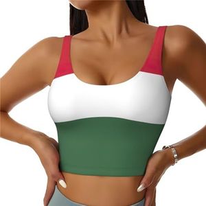 Vlag van Hongarije Print Comfortabele Vrouwen Sport Vest Yoga Workout Vest voor Vrouwen Lichtgewicht Zomer, Zwart, S