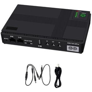 10400 mAh Mini Draagbare UPS 5V, 9V, 12V Uninterruptible Power Supply Multipurpose Mini UPS Batterij Backup for Wifi IP Cam(10400 mAh-US-2A-01)