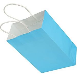 Gek Winkelen Kraft-verpakkingstas, papieren zak Eenvoudige classificatie voor vakantiecadeau voor cadeauverpakking voor cadeau Aankleden voor kindercadeaus(15 * 8 * 21, blauw)