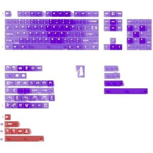 QPSJXN 150 transparante paarse mistige toetsenborddoppen voor mechanische toetsenborden, MX Switces Light door pad -print