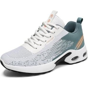 Heren Loopschoenen Slip-on Walking Tennis Sneakers Lichtgewicht Ademend Casual Zachte Zool Mesh Workout Sportschoenen, Lichtblauw, 45 EU