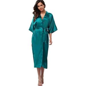 LHSJYG Damesgewaden dames zijden satijn lange bruiloft bruid bruidsmeisje badjas kimono badjas Feminino badjas grote maat sexy badjas (blauw (blauw (blauw (blauw (blauw (blauw (blauw (blauw (XXXL)