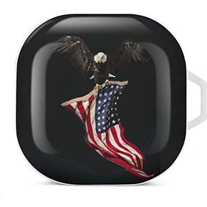 American Flag Eagle Earbuds Case Compatibel met Samsung Hard Shell Beschermhoes Wit-Stijl