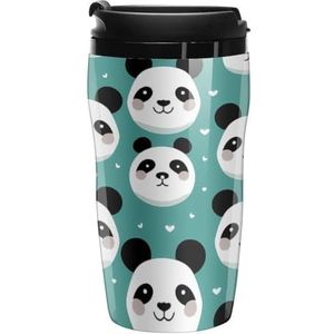 Leuke Panda Print Koffie Mok met Deksel Dubbele Muur Water Fles Reizen Tumbler Thee Cup voor Warm/Ijs Dranken 250ml