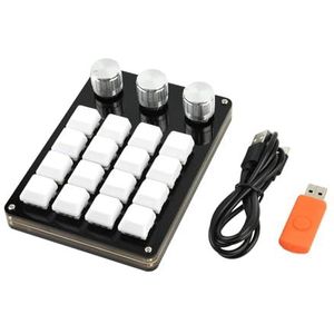 Mllepjdh Programmering Macro Toetsenbord 3 Knop RGB 16 Toetsen Kopiëren Plakken Knop Photoshops Gaming Toetsenbord Mechanische Hotswaps Macro