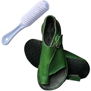 Hallux Valgus Sandalen - Groen - Orthopedische Open Teen Leren Sandalen - Voor Vrouwen