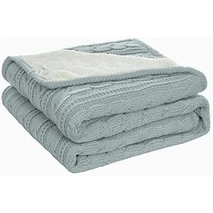 XYWHPGV Kabelbreideken 50 inch x 60 inch - alle seizoenen zachte omkeerbare fleece worp voor bank of bank - woondecoratie gebreide dekens lichtblauw(353a8 3648b 20d33 fd3dd e04f1 245ca