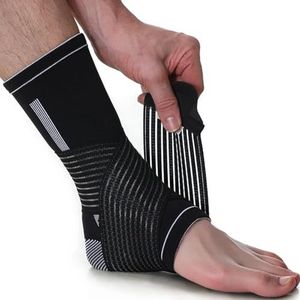 Neotech Care - Ondersteunende enkelbrace - elastische en ademende stof, verstelbare compressieband, voor mannen, vrouwen, jongeren (Zwart, 1 Stuk, Maat XL)