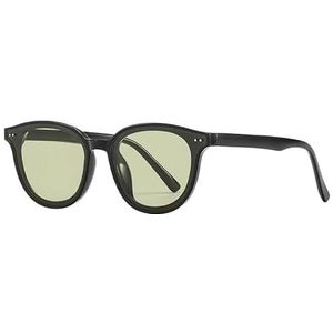 Gepolariseerde zonnebril Gm gele bril heren en dames Gm-zonnebril met klein frame (Color : Black frame green film)