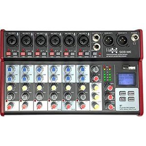 E-Lektron SE-8 Live mengpaneel 6-kanaals mixer + stereo USB/Bluetooth/geluidskaart/Phantom