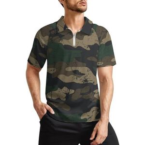 Camo Camouflage Heren Golfpoloshirts Klassieke Fit T-shirt met korte mouwen Gedrukt Casual Sportkleding Top L