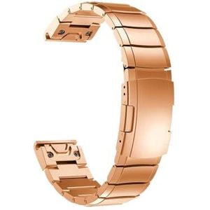 26 mm mode-polsbandjes geschikt for Garmin Fenix ​​5X One Bead Quick Release Strap roestvrijstalen metalen armband geschikt for Garmin Fenix ​​6X(Rose gold,For Fenix 5X Plus)