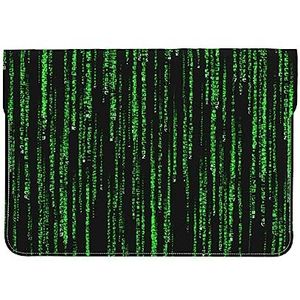 Groene Matrix Laptop Sleeve Tas Lederen Waterdichte Notebook Computer Case Laptop Tas Voor Vrouwen Mannen