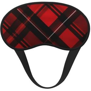 Rood en zwart geruit slaapmasker voor dames en heren, zacht en comfortabel slaapmasker, verduisterend, slaapoogbedekking voor reizen, yoga, dutje
