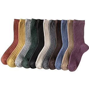 11 Pairs Womens Wol Sokken Winter Warme Atletische Sokken Crew Sok Wandelen Zachte Dikke Dikke Mid Calf Sokken Geschenken (Kleur : Multicolor, Grootte : Een maat)