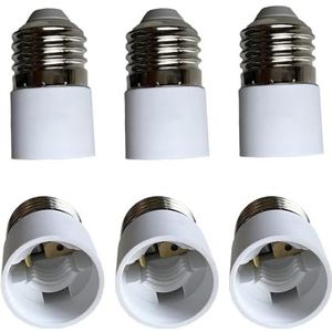 DZYDZ - Lampvoet Adapter - Wit - 6 Stuks - E27 naar E14 voor LED-lampen