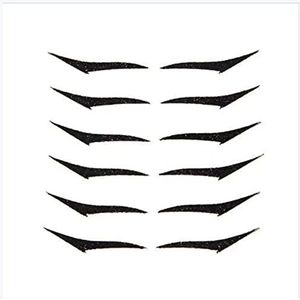 Oogschaduw stickers 6pairs kleurrijke herbruikbare eyeliner sticker longlasting zelfklevende ooglid strip kat eye nep wimpers glitter oogschaduw make-up Instant oogschaduw stickers (Size : 2)