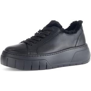 Gabor Low-Top sneakers voor dames, lage schoenen, beste pasvorm, Zwart 77, 42 EU