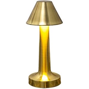 Brabola Touch tafellamp, draadloze bureaulamp op batterijen met 3 helderheid, oplaadbare draagbare led-bedlamp voor slaapkamer, kantoor, restaurant, lezen (goud)