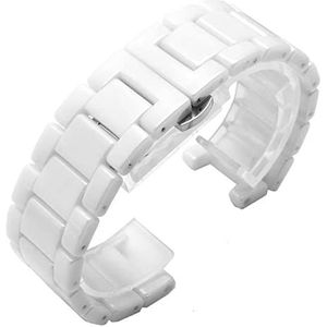 INEOUT Keramische Horlogeband Compatibel Met GC-horloges Band Gekerfde Keramische Armband Mode (Color : White, Size : 18X10mm)