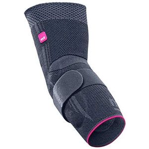 medi Epicomed - elleboogbandage | unisex | zilver | maat III | compressiebandage voor het stabiliseren van het gewricht bij tennisarm of golfarm | aan beide zijden draagbaar | massage-effect |