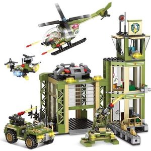 Militaire basisbouwblokkenset 717-delig City War Army Rescue Tower Set Rollenspel STEM-constructiespeelgoed Verjaardagscadeaus voor kinderen en jongens vanaf 6 jaar