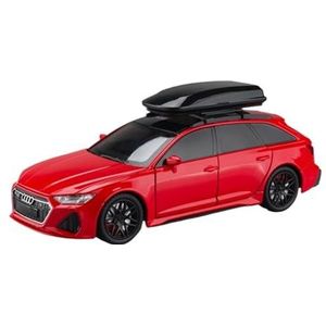 For Audi RS6 Station Wagon Legering Model Auto Diecast Metalen Speelgoed Voertuigen Auto Model Simulatie Geluid En Licht Kids 1/24 (Color : Red 1)