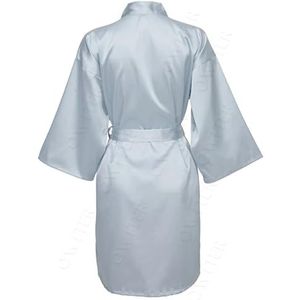 LHSJYG Damesgewaden bruidsmeisje gewaden gewaad bruid gewaad korte satijnen badjas vrouwen bruiloft badjas nachtkleding ochtendjas grote maat riem (lichtblauw, pas uw tekst aan)