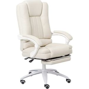 Executive Office Gaming Chair Draaibare Computer Fauteuil Stoel Ergonomische Bureaustoel Met Hoge Rugleuning En Voetensteun (Color : White)