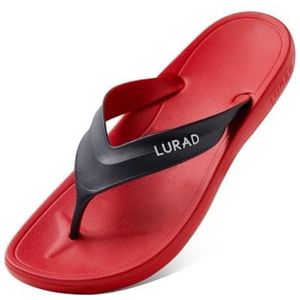 Doucheslipper, Zomerslippers for heren - Comfortabele strandsandalen for buiten(Red,44 EU)