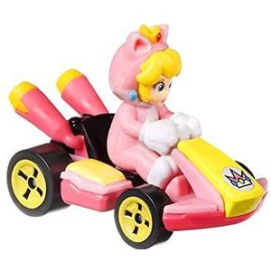 Hot Wheels Mario Kart Cat Peach, Standard Kart [Pink]