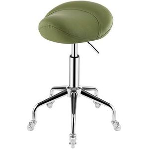 Zadelkruk, Rolstoel, Ergonomische Rolstoel Met Wielen, Zacht Comfortabel Kussen En Verstelbare Hoogte For Thuiskantoor, Salonwinkel(Green)