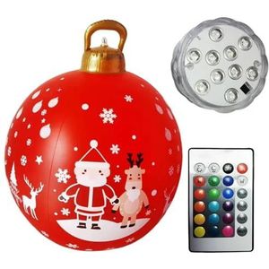 60 cm Kerstbal Ornamenten Outdoor Indoor Lichtgevende LED Kerst Decoratie Bal Ballon Opblaasbare Speelgoed Bal Kerstmisgift-D-60cm