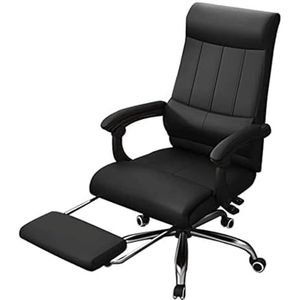 Ergonomische bureaustoel Kantelbare bureaustoel Lederen lendensteun Ligstoel met voetpedaal Bureaustoel