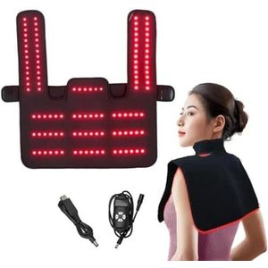 Red Light Therapy Pad, 660nm en 850nm Rood Licht Wrap met Timer Instelling, Pijn Relief Multifunctionele Pad, Home Use Riem Shawl Wearable, voor rug Shoulder Neck
