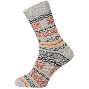 Hygge Noorse sokken, 2 paar, voor heren en dames, dikke wollen sokken in mooie, zware kwaliteit, versterkte hiel en teen, duurzame schapenwollen sokken, grijs-antraciet., 43-46 EU