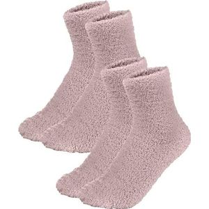 Fluffy Sokken Dames - Beige - One Size maat 36-41 - Huissokken - Badstof - Dikke Wintersokken - Cadeau voor haar - Housewarming - Verjaardag - Vrouw (Beige)